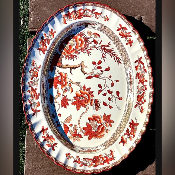 Vintage Spode Copeland INDIA TREE Scalloped Oval Serving Plate - Picture 2 of 7